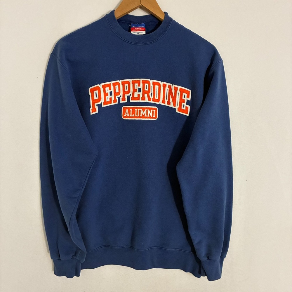 Vtg Y2K Pepperdine Alumni Champion Sweatshirt Men's M Embroidered Logo Preppy